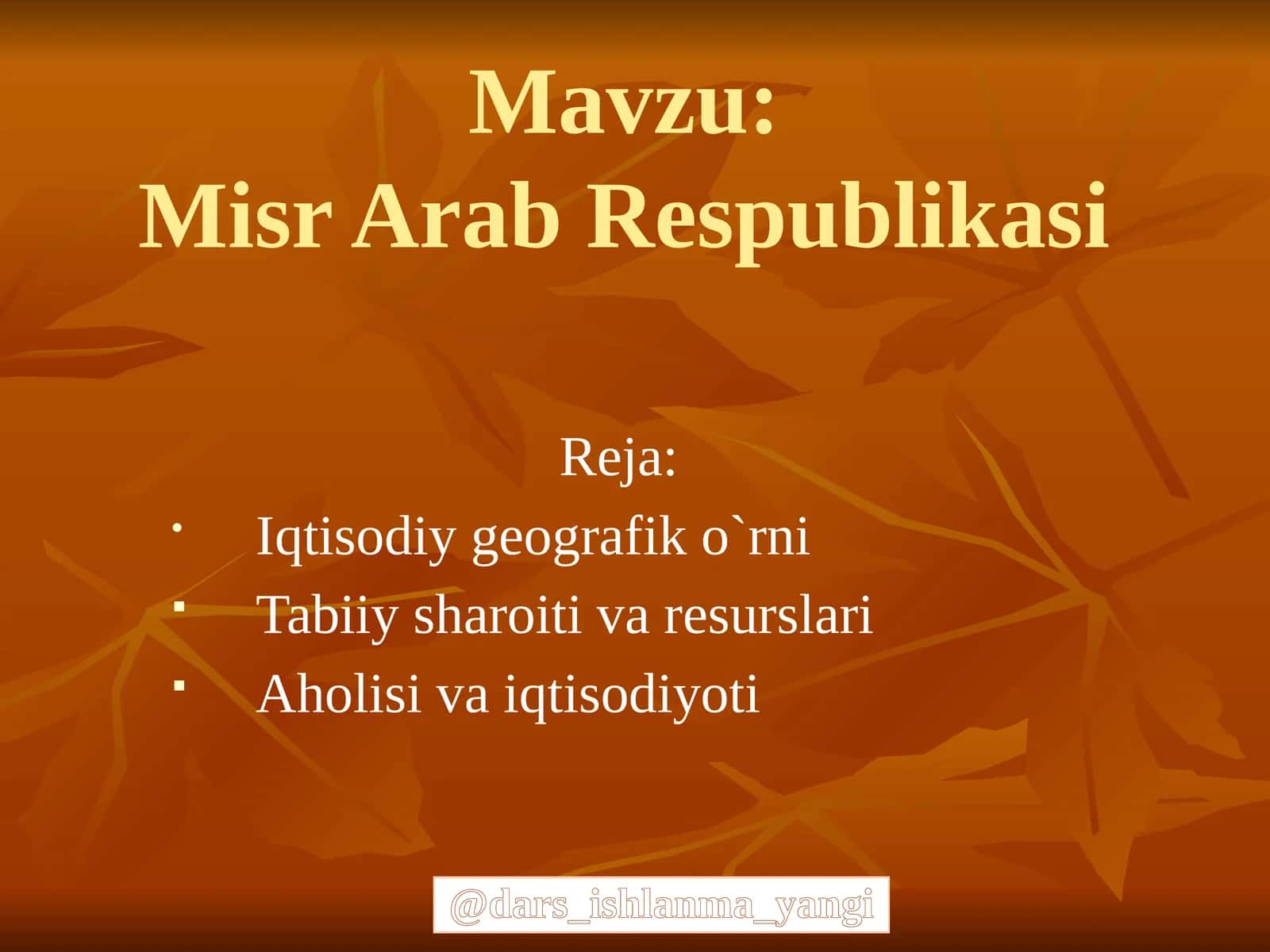 Misr Arab Respublikasi 1