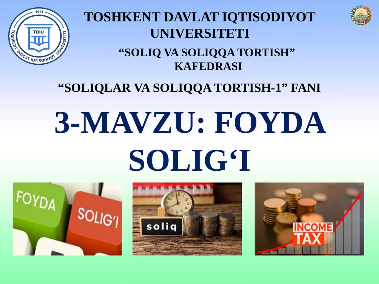 FOYDA SOLIG‘I 1