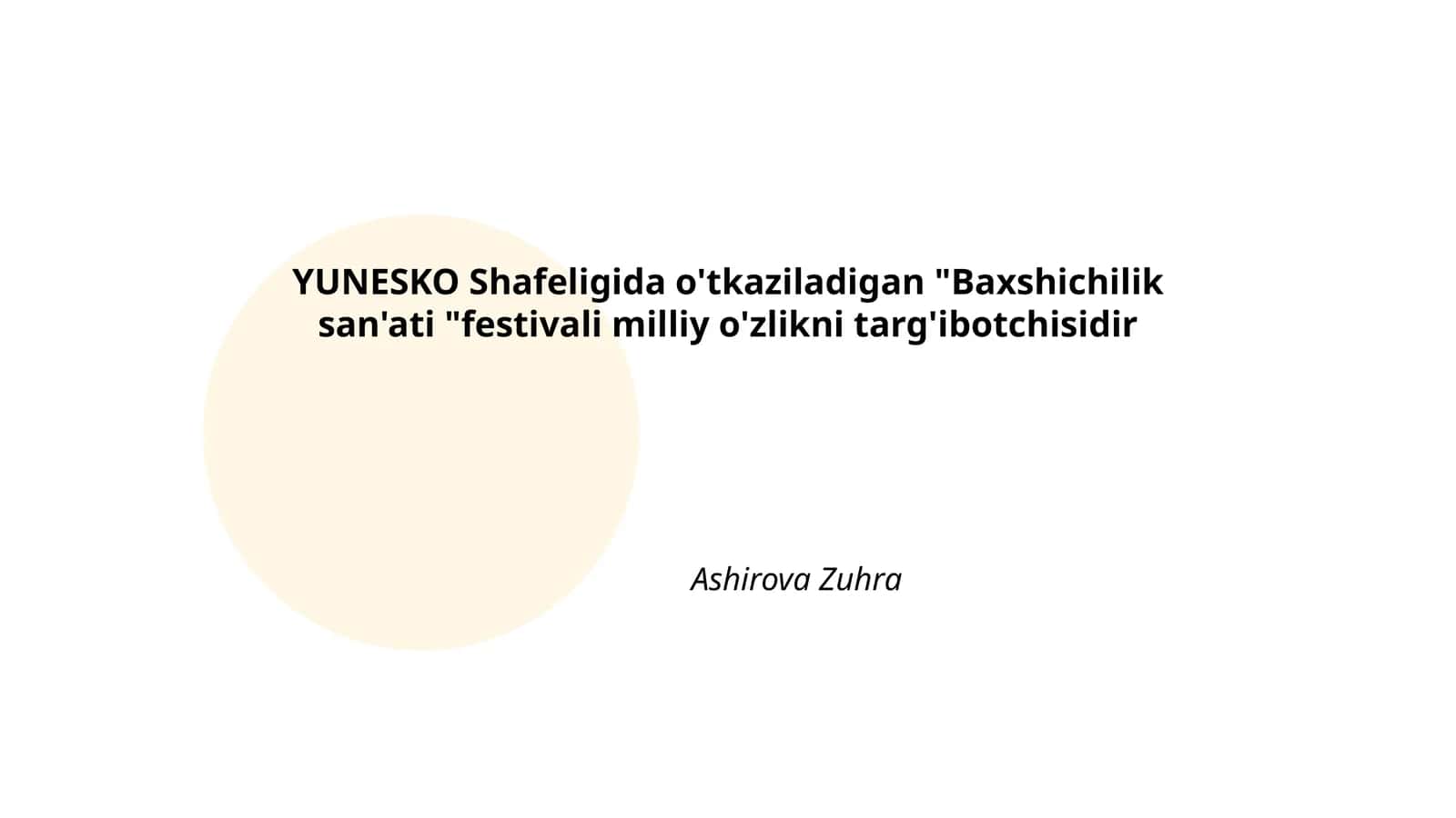 "Baxshichilik san'ati" festivali 1