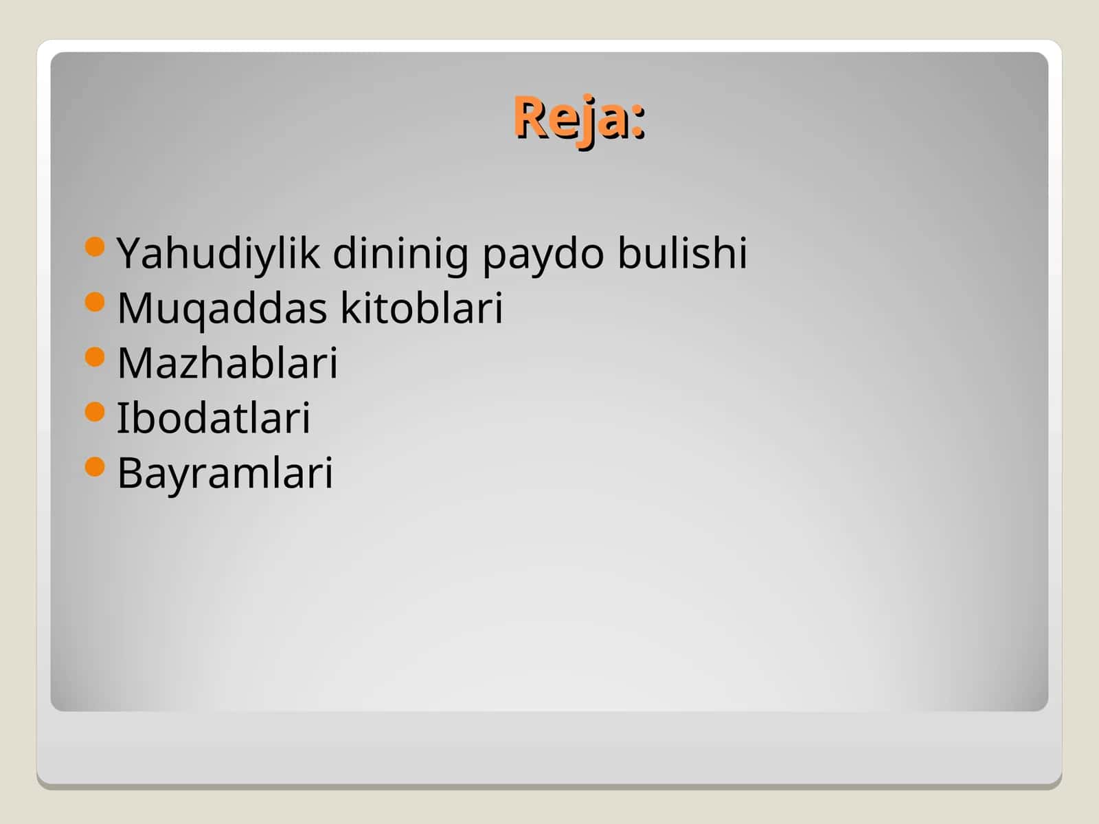 Yahudiylik dininig paydo bulishi 1
