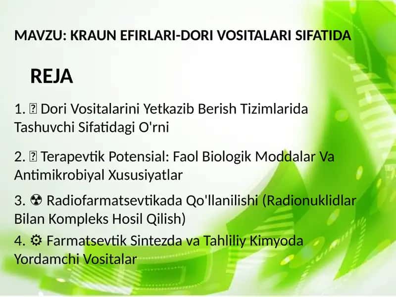 KRAUN EFIRLARI-DORI VOSITALARI SIFATIDA 1