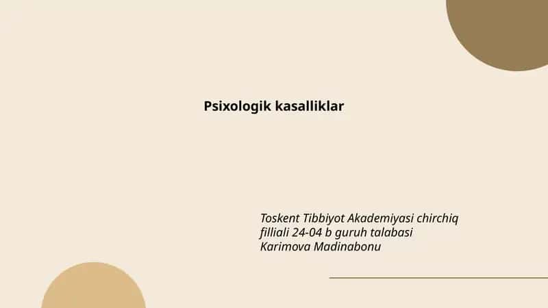 Psixologik kasalliklar 1