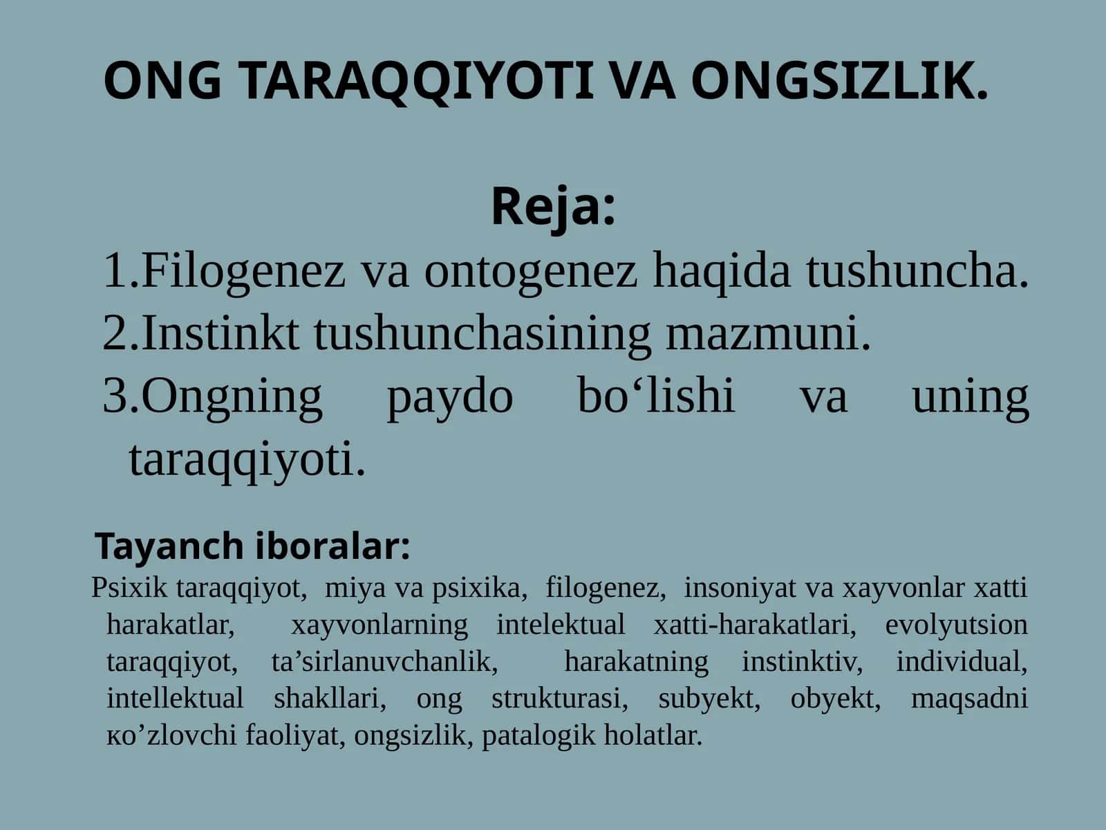 ONG TARAQQIYOTI VA ONGSIZLIK 1