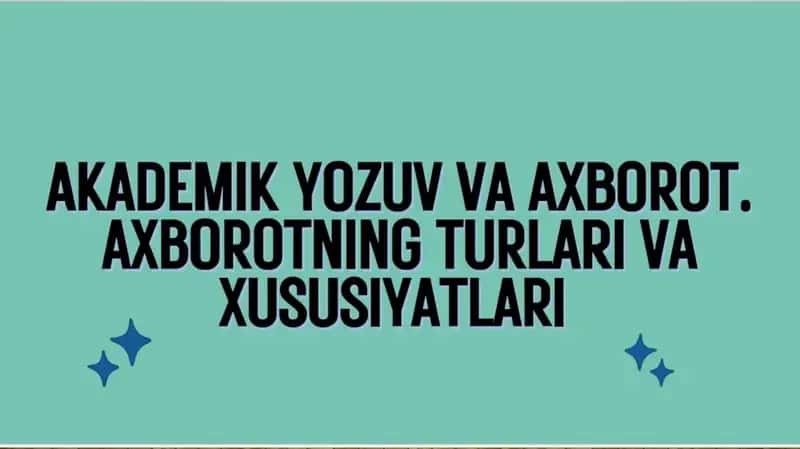 axborot turlari va xususiyatlari 1