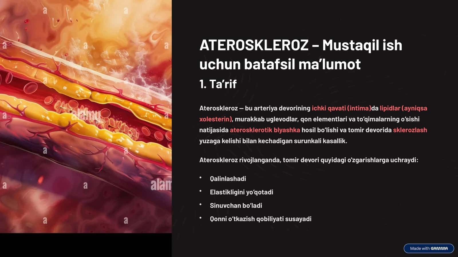 ATEROSKLEROZ – Mustaqil ish uchun batafsil ma’lumot 1