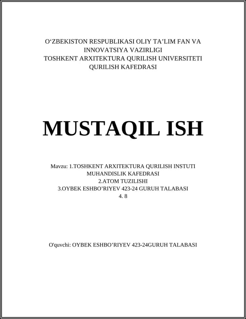 Atom Tuzilishi 1