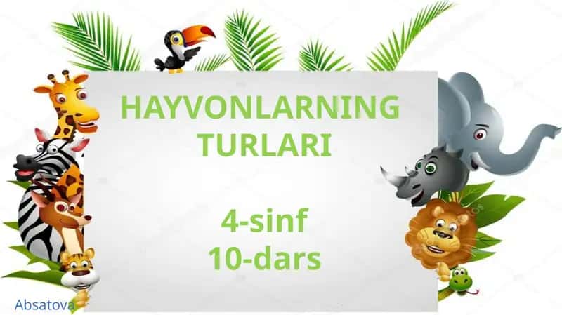 HAYVONLARNING TURLARI 1