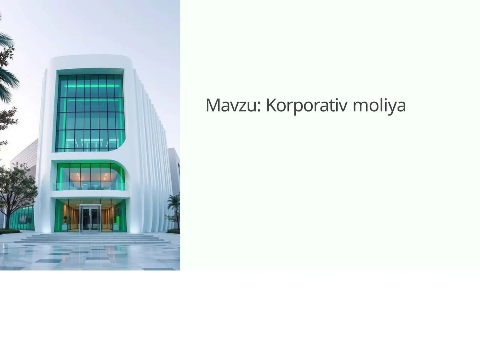 Korporativ moliya 1