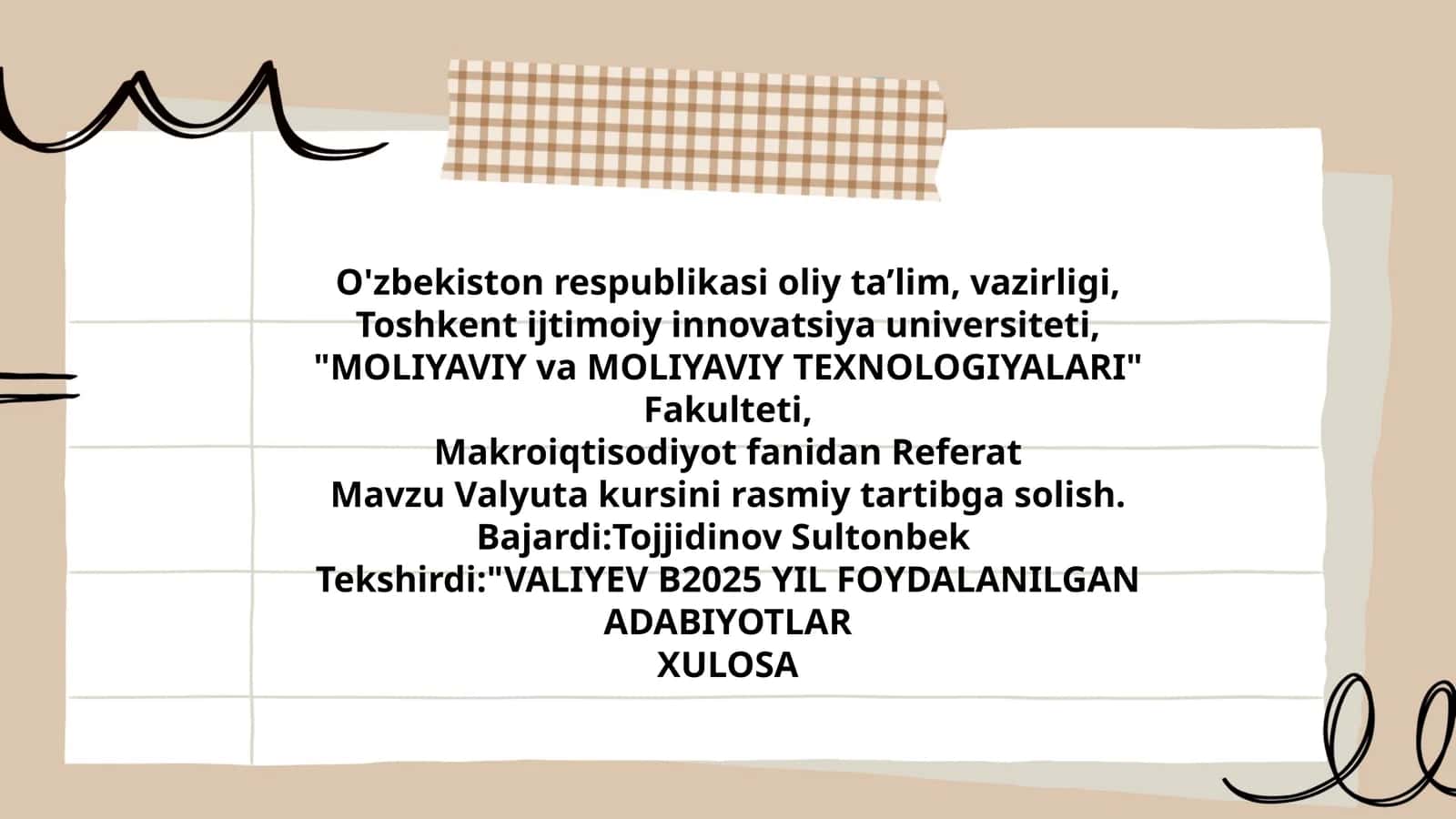 VALIYEV B2025 YIL FOYDALANILGAN ADABIYOTLAR 1