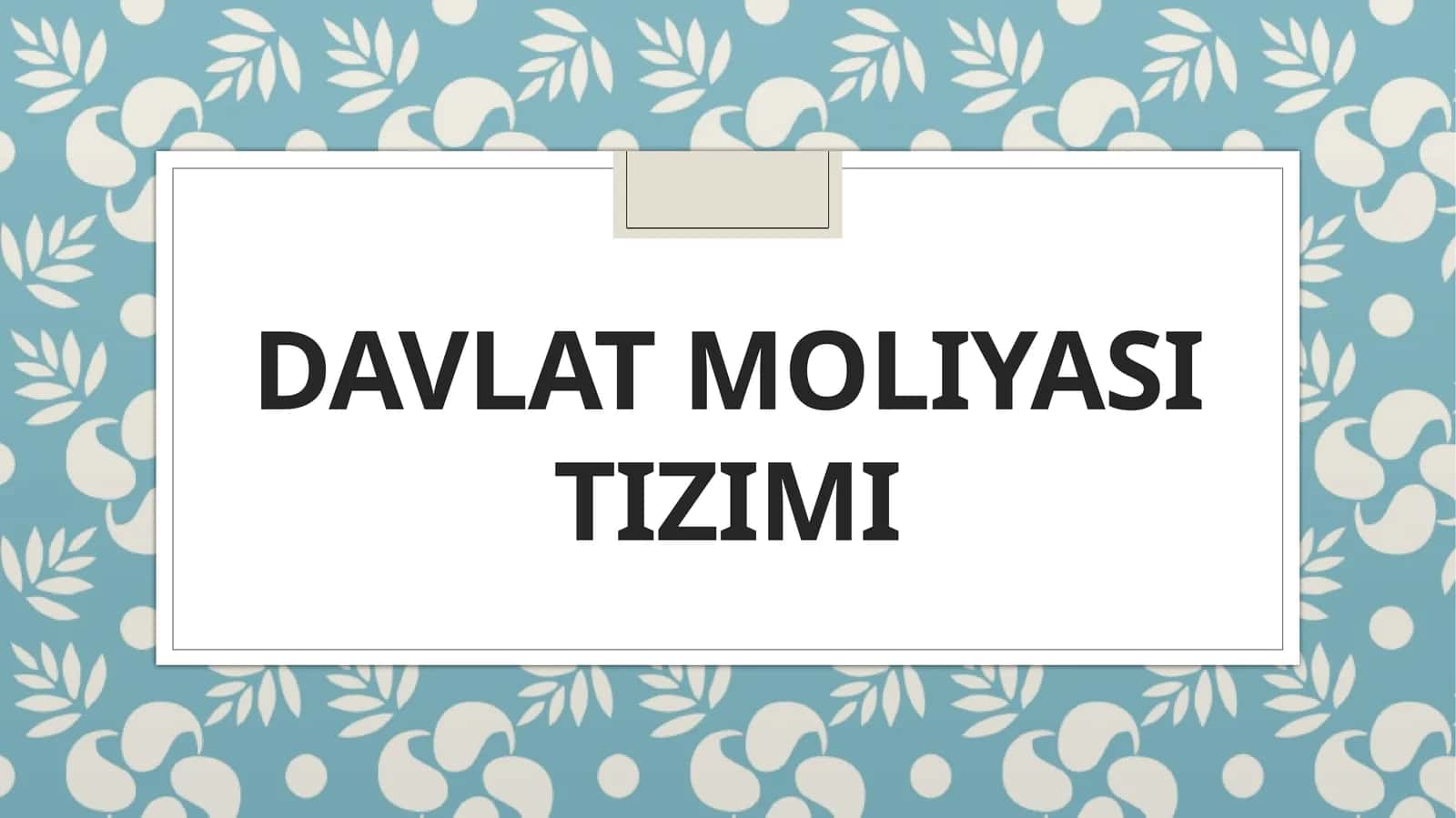 Davlat moliya 1