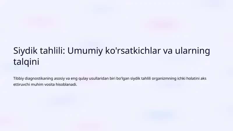 Siydik tahlili 1