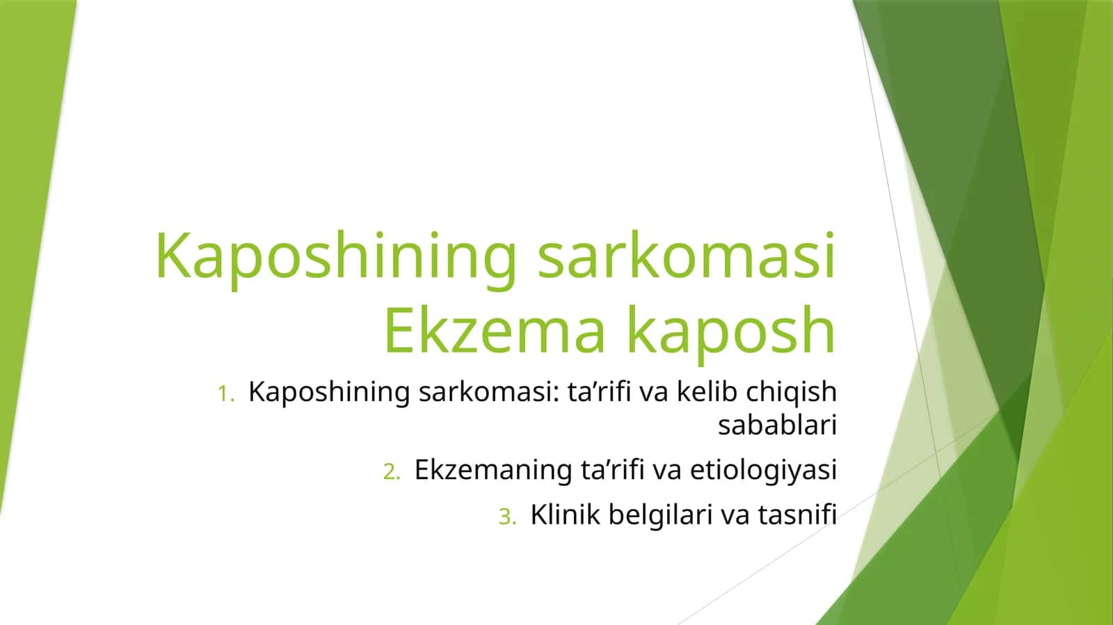 Kaposhning sarkomasi: ta’rifi va etiologiyasi 1