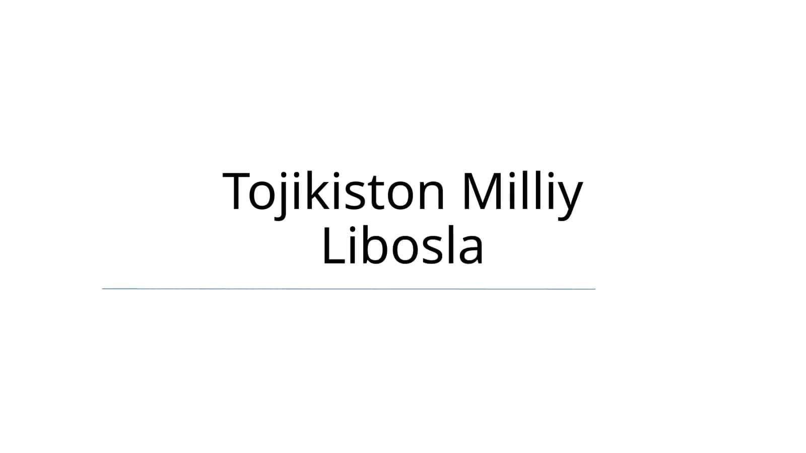 Tojikiston Milliy Libosla 1