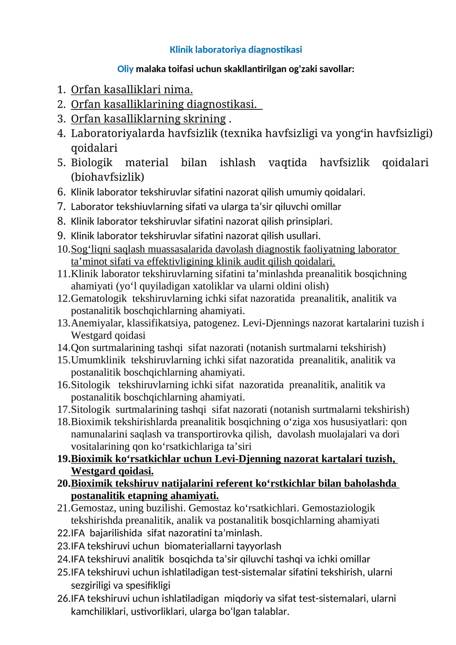 Кдл oliy toifa savollar 1