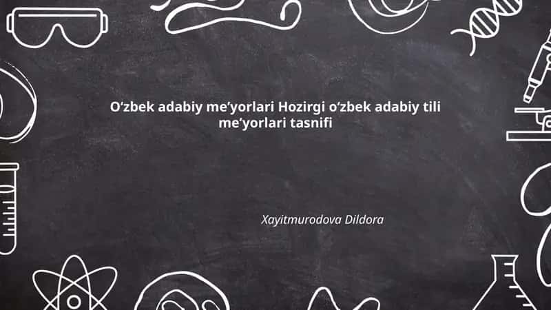 Oʻzbek adabiy meʼyorlari Hozirgi oʻzbek adabiy tili meʼyorlari tasnifi 1
