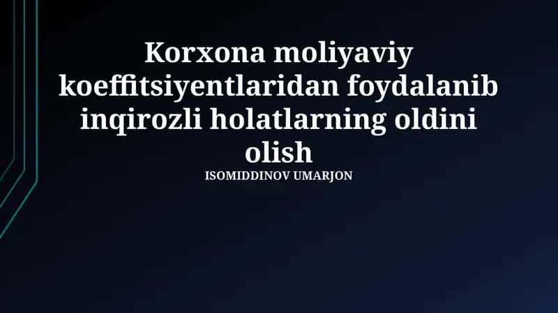 Krizis Vaziyatlarining Oldini Olish 1