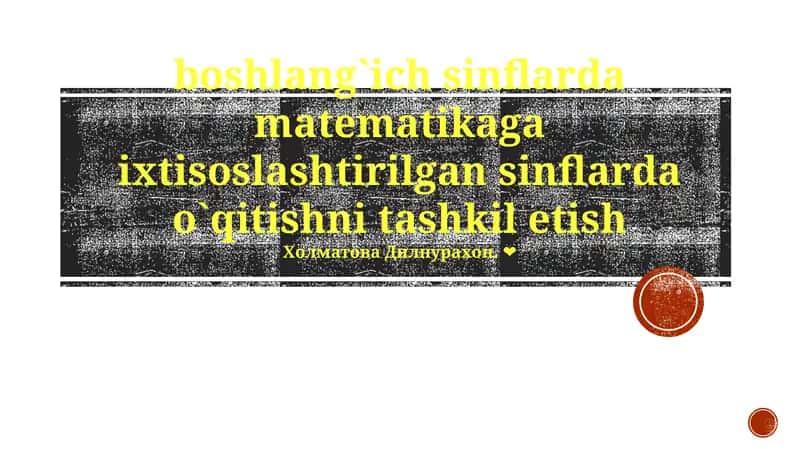Maxsus Matematik Ehtiyojlarni Aniqlash 1