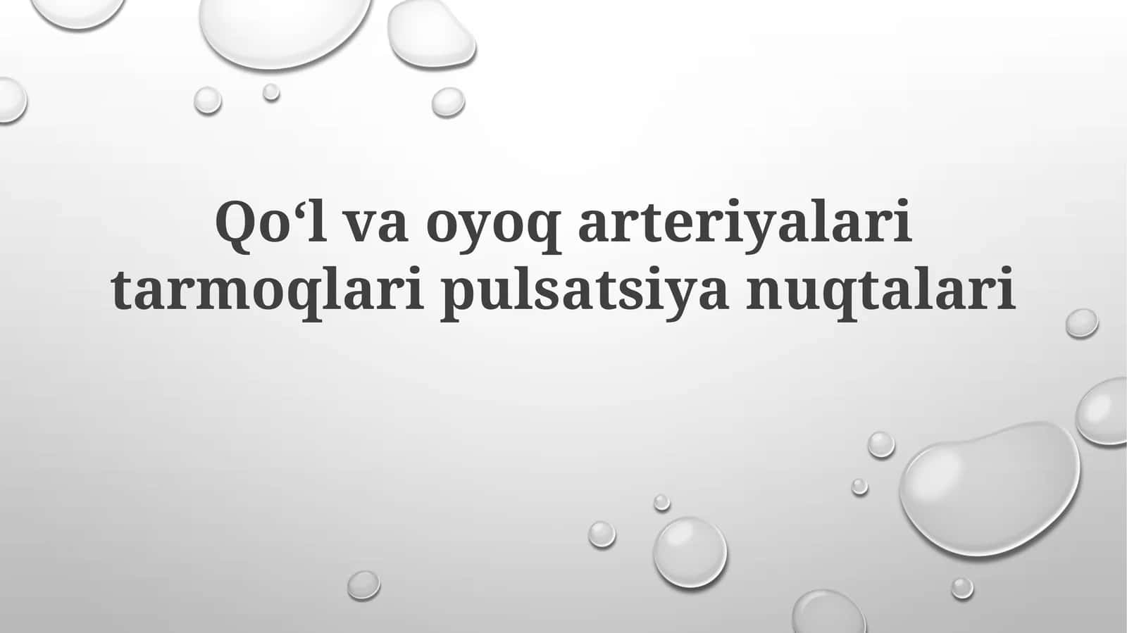 Qoʻl va oyoq arteriyalarining puls nuqtalari 1