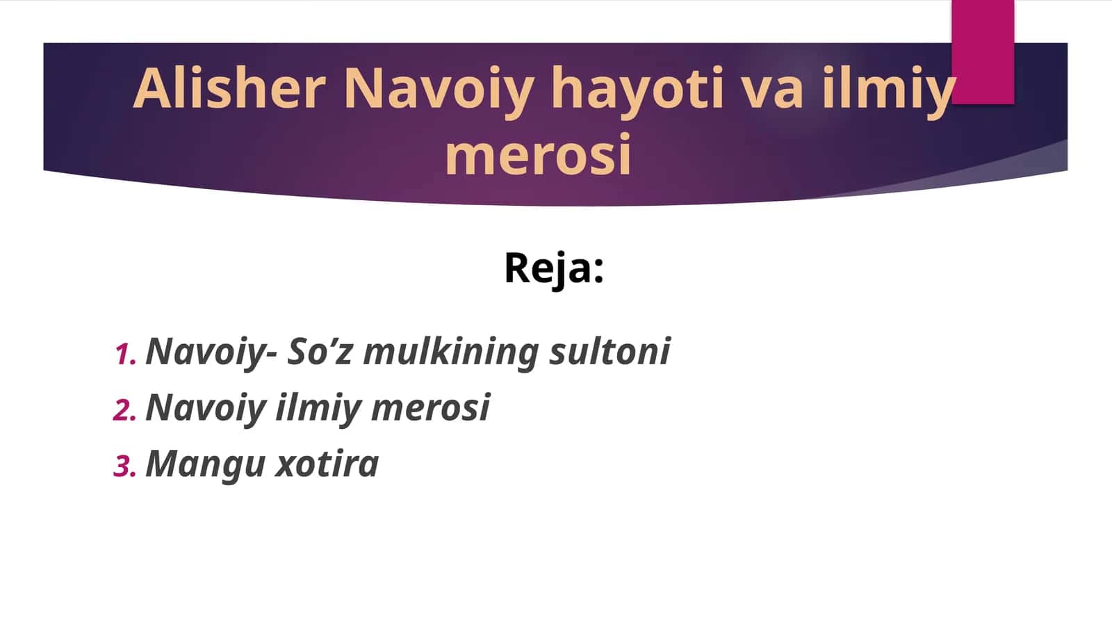 Alisher Navoiy hayoti va ilmiy merosi 1