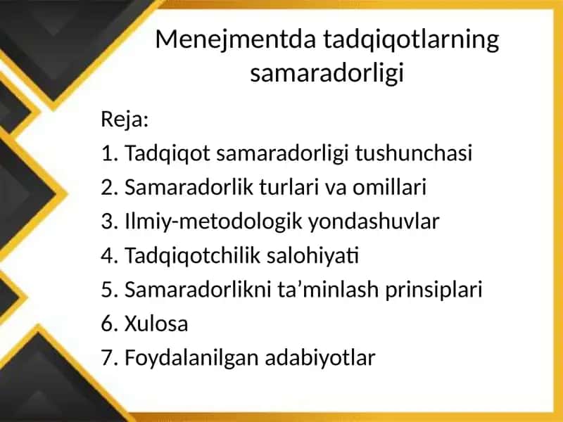 Tadqiqot samaradorligi