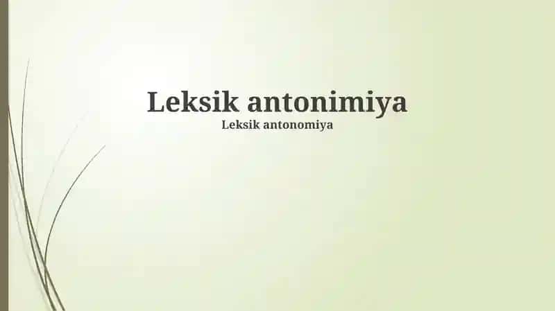 Leksik antonimiya