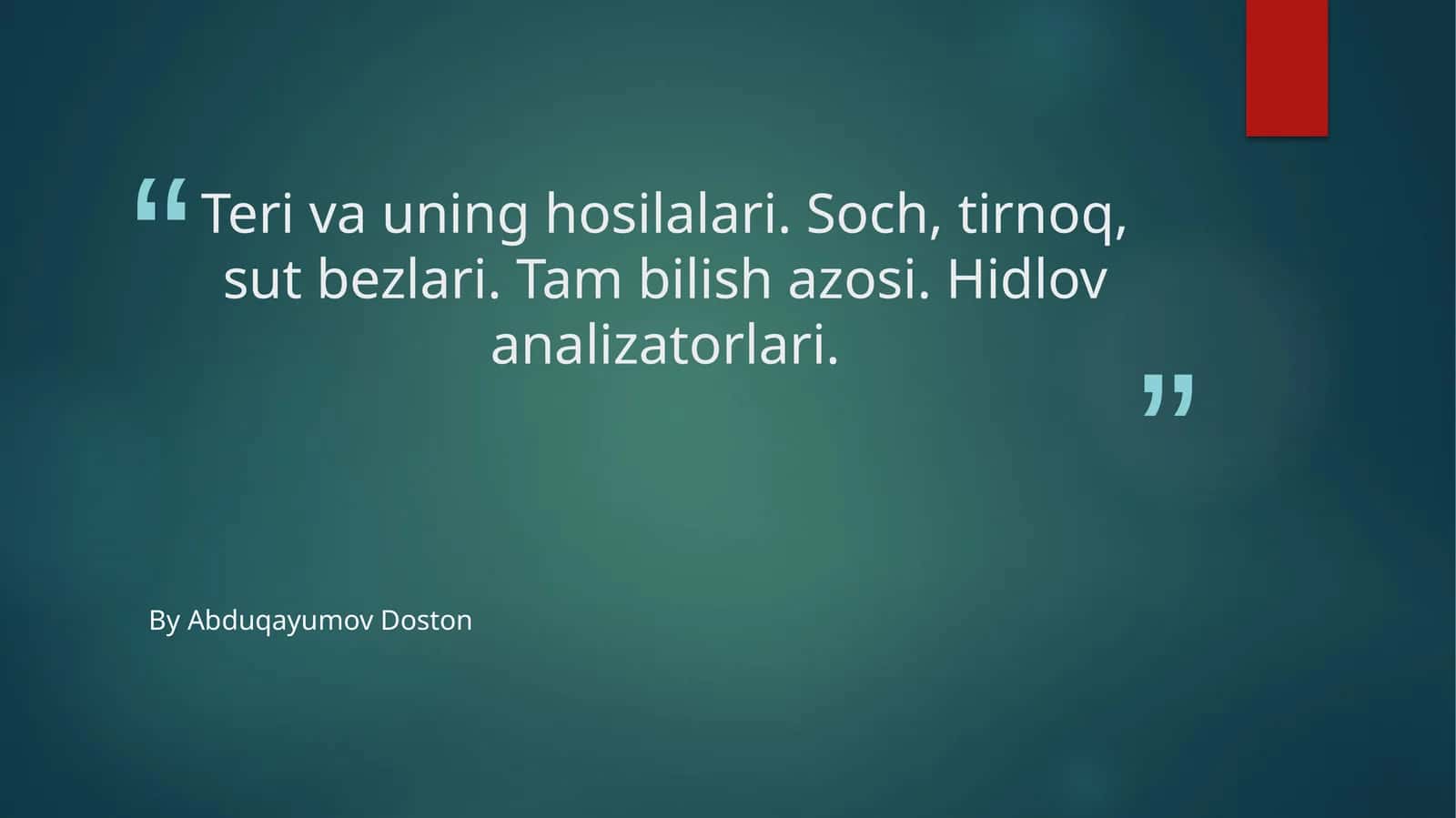 TERI VA UNING HOSILALARI 1