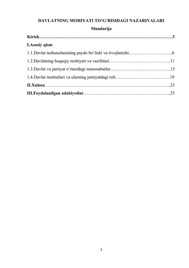 DAVLATNING MOHIYATI TOʻGʻRISIDAGI NAZARIYALARI 1