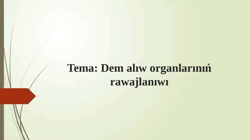 Dem alıw organları 1