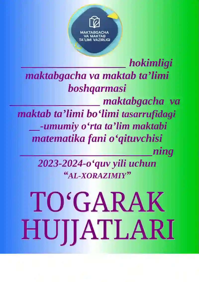 Matematika fanidan to'garak ishi