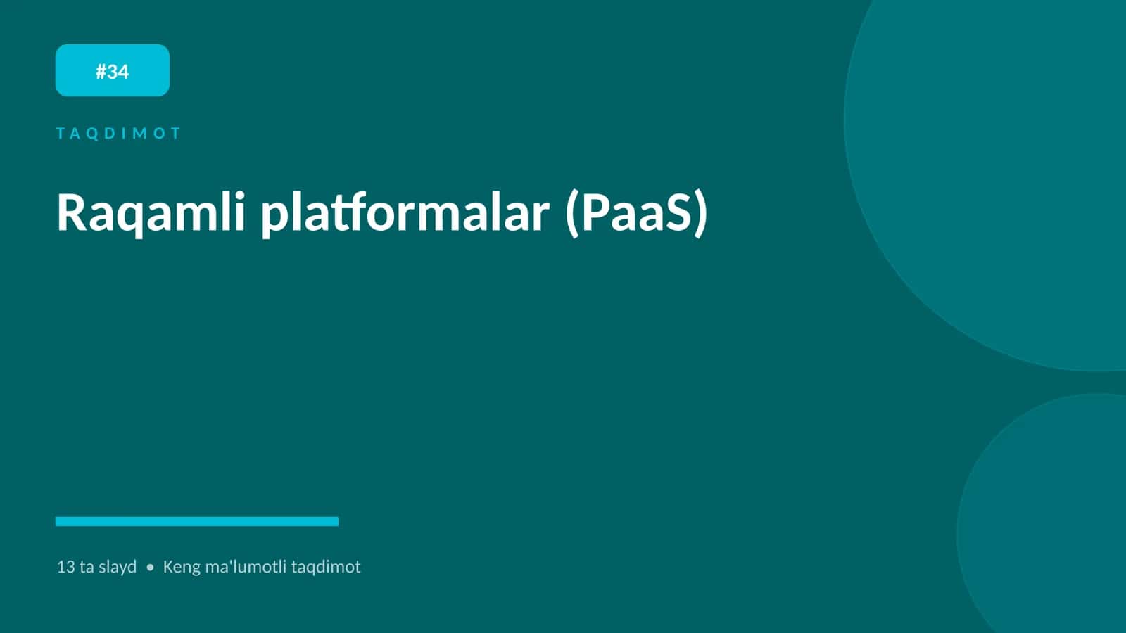 Raqamli platformalar (PaaS) 1