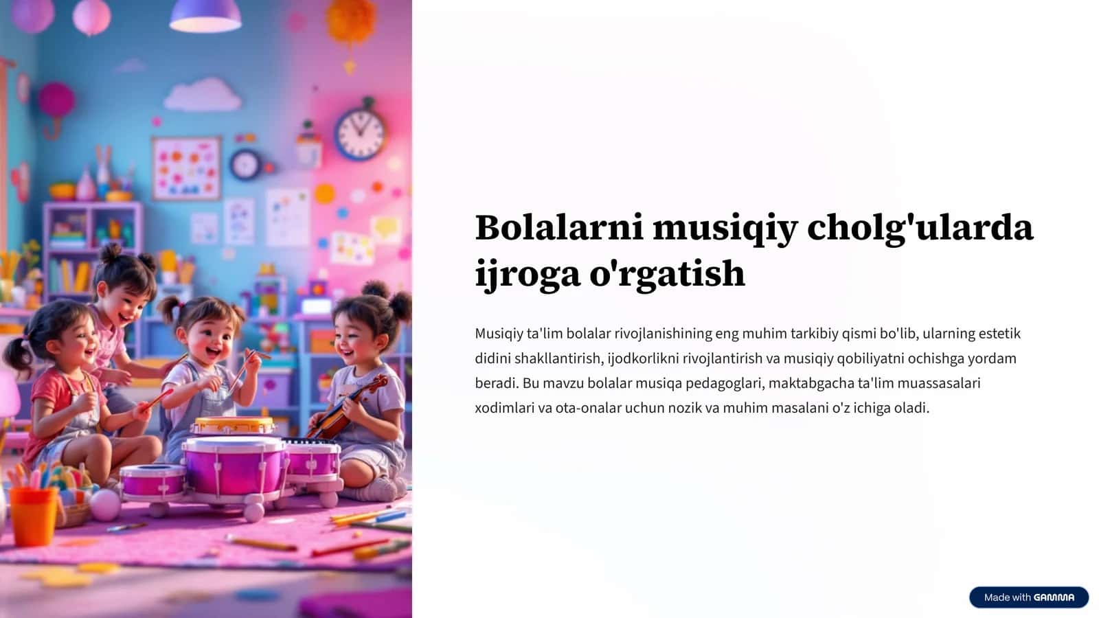 Bolalarni musiqiy cholg'ularda ijroga o'rgatish 1