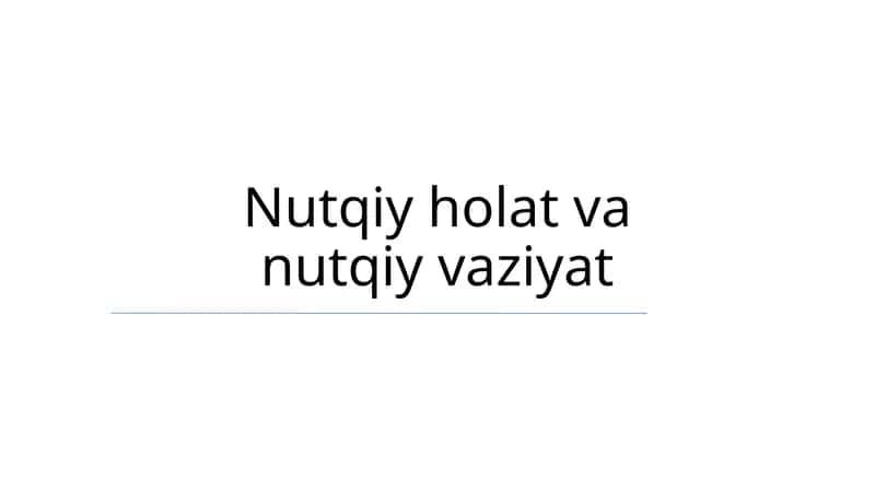 Nutqiy harakat va nutqiy vaziyat 1