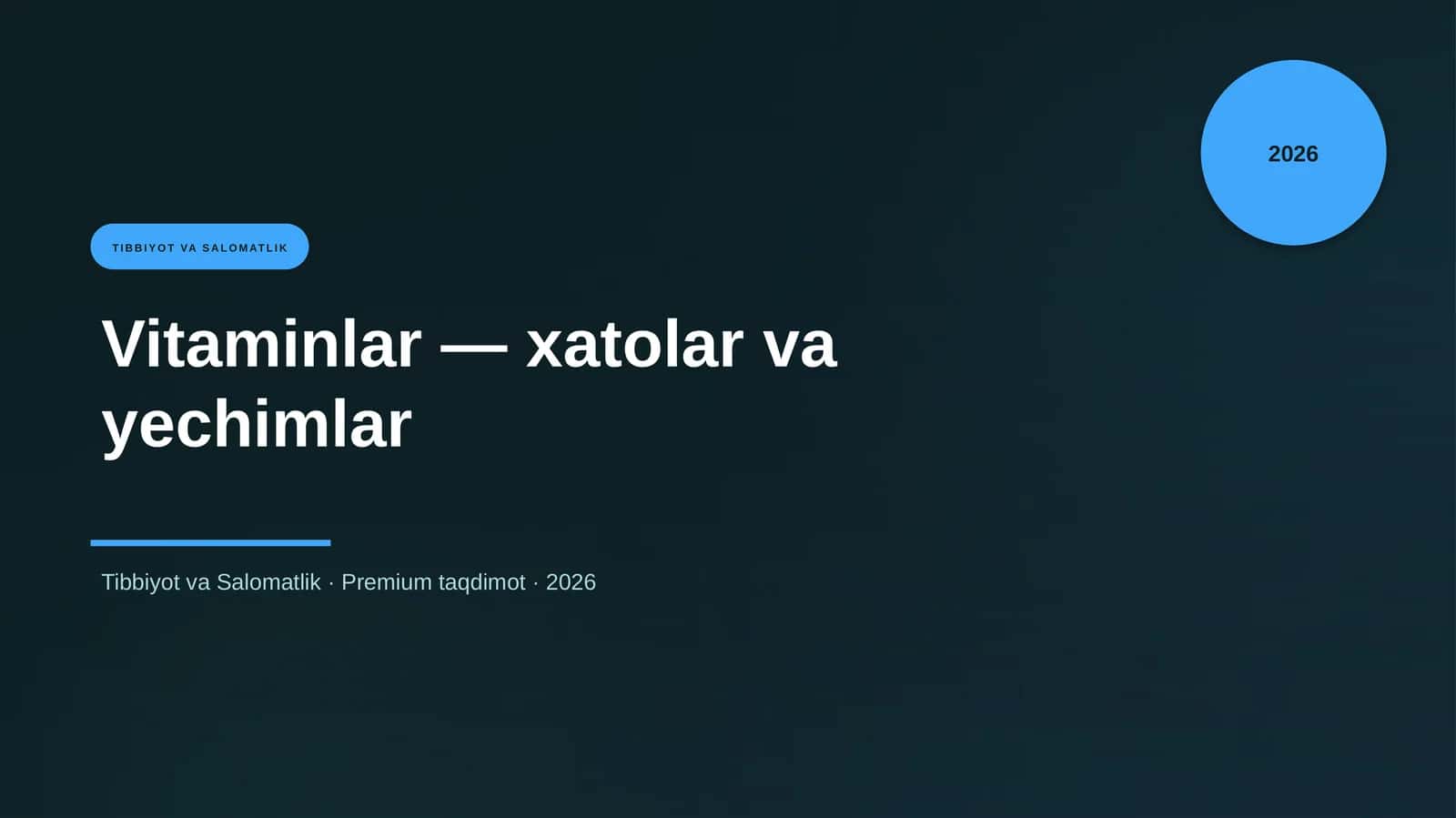Vitaminlar — xatolar va yechimlar 1