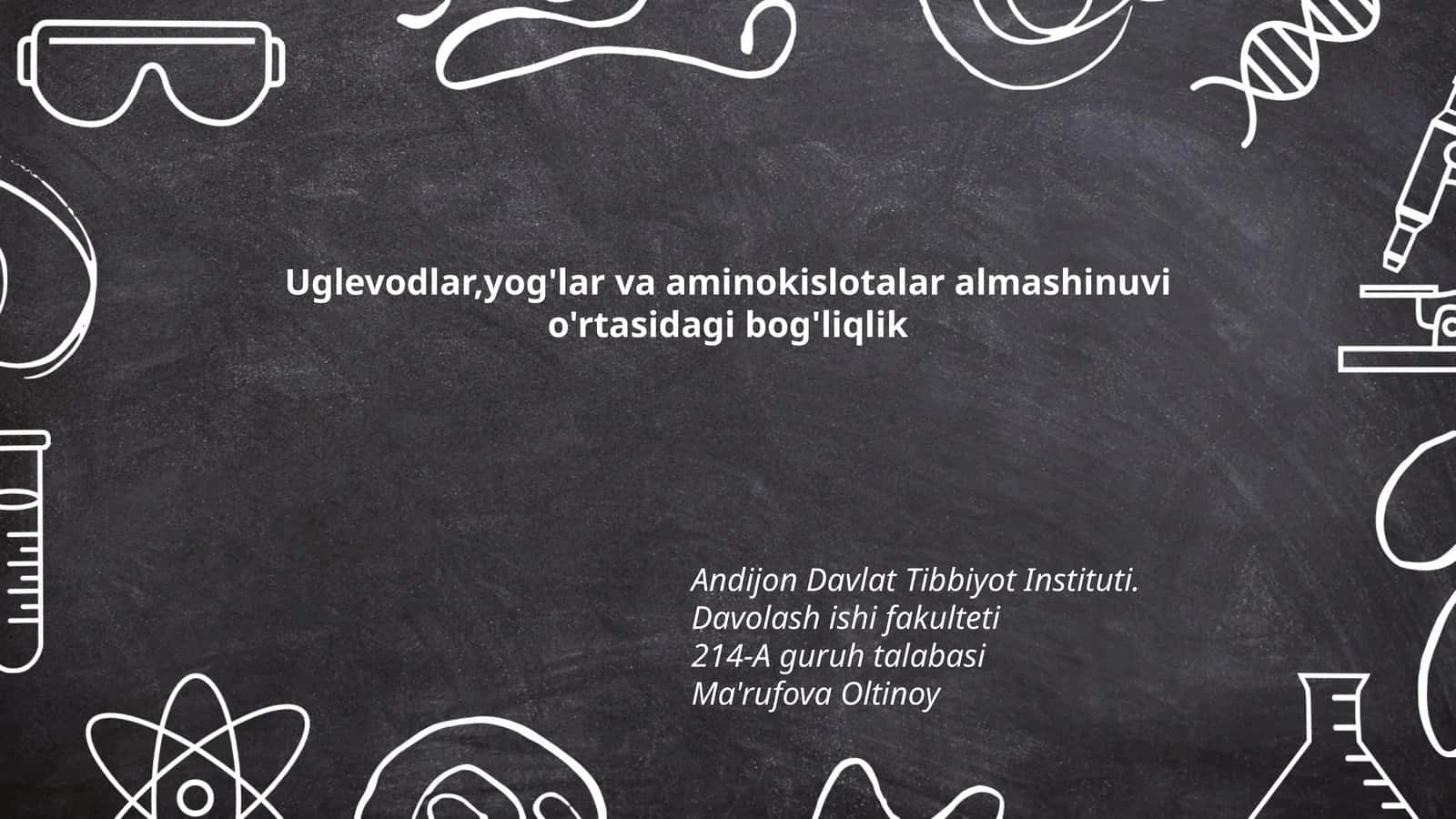 Uglevodlar,yog'lar va aminokislotalar almashinuvi o'rtasidagi bog'liqlik 1