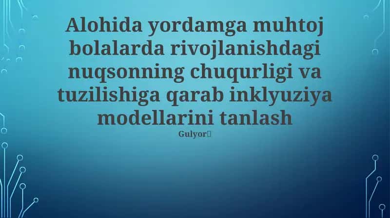 Inklyuziya modellari 1