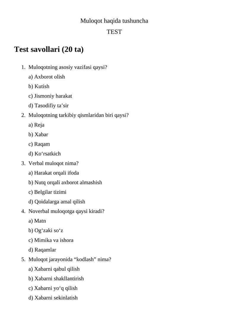 Muloqot haqida tushuncha 1