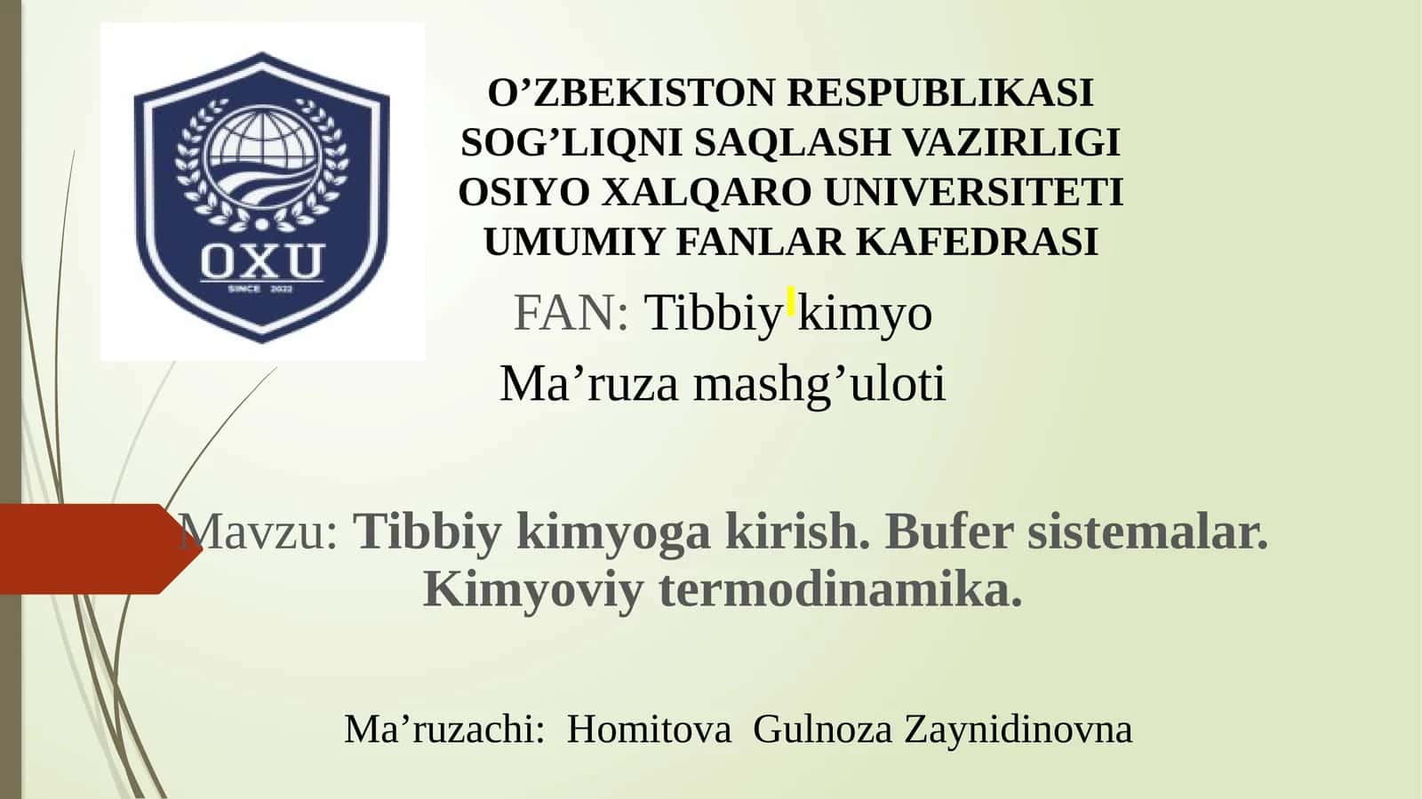 Tibbiykimyo 1