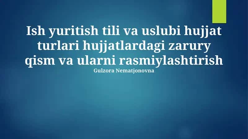 Ish yuritish tili va uslubi 1