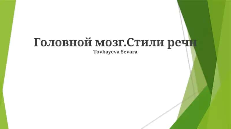 Головной мозг.Стили речи 1