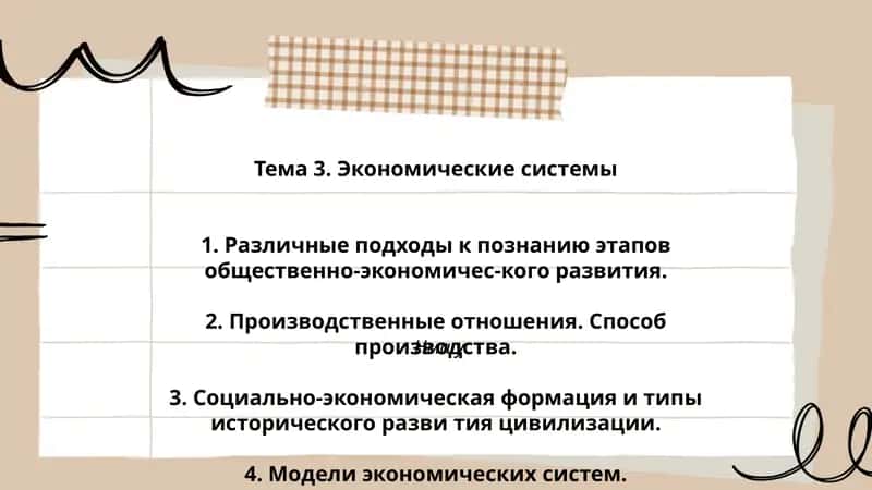Тема 3. Экономические системы 1