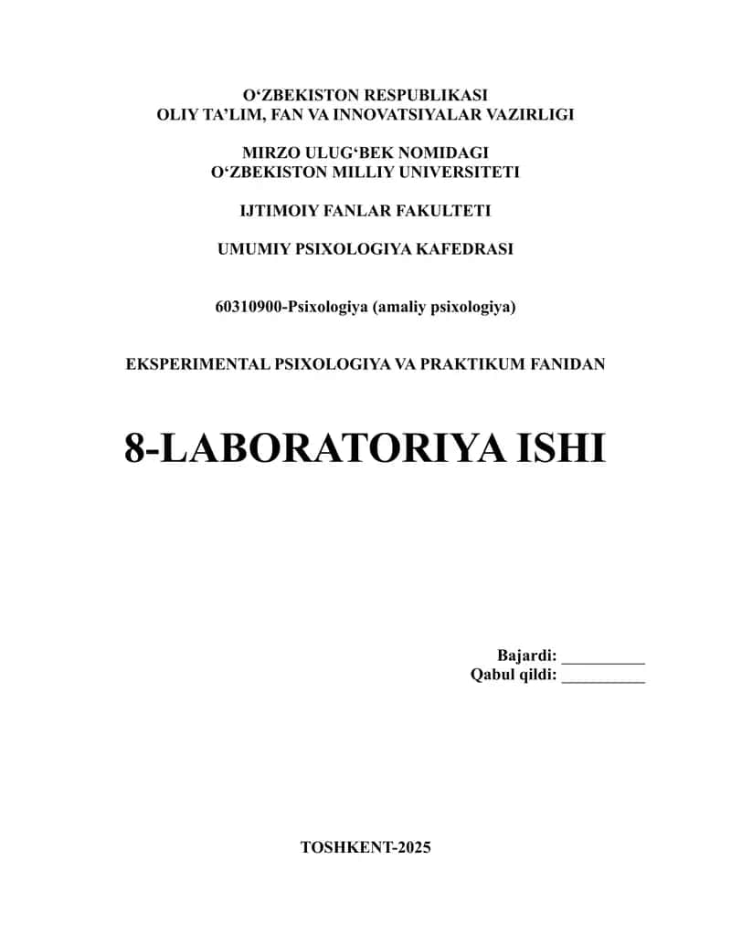 Psixologik testlar to'plami. 1