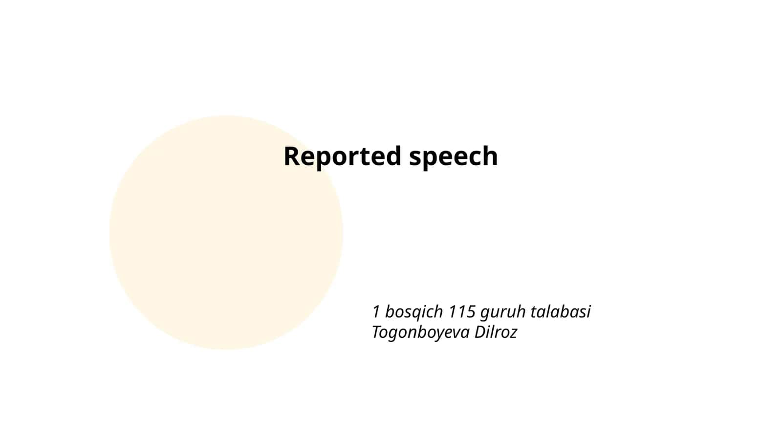 Reported Speech 1