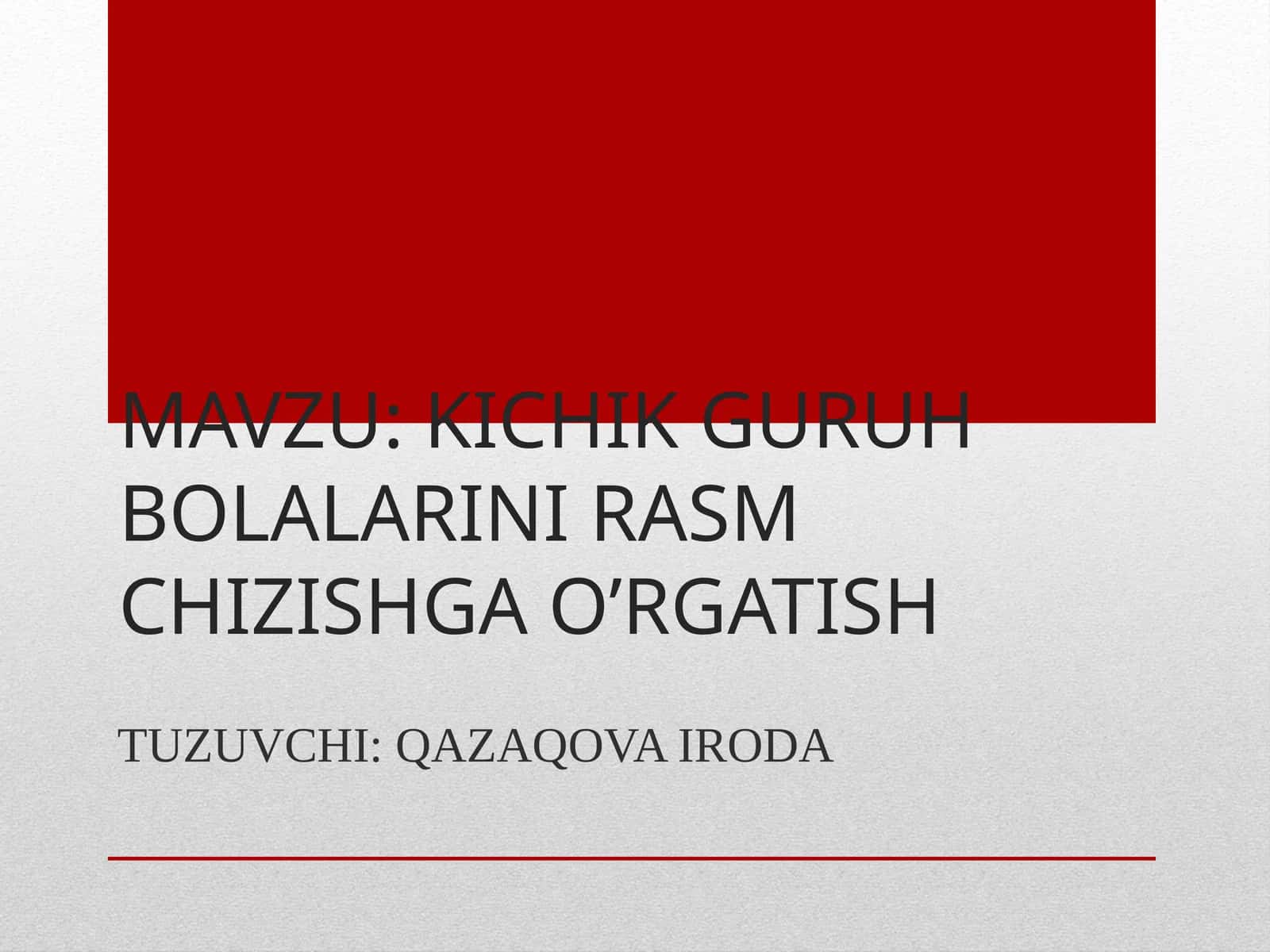 KICHIK GURUH BOLALARINI RASM CHIZISHGA O’RGATISH 1
