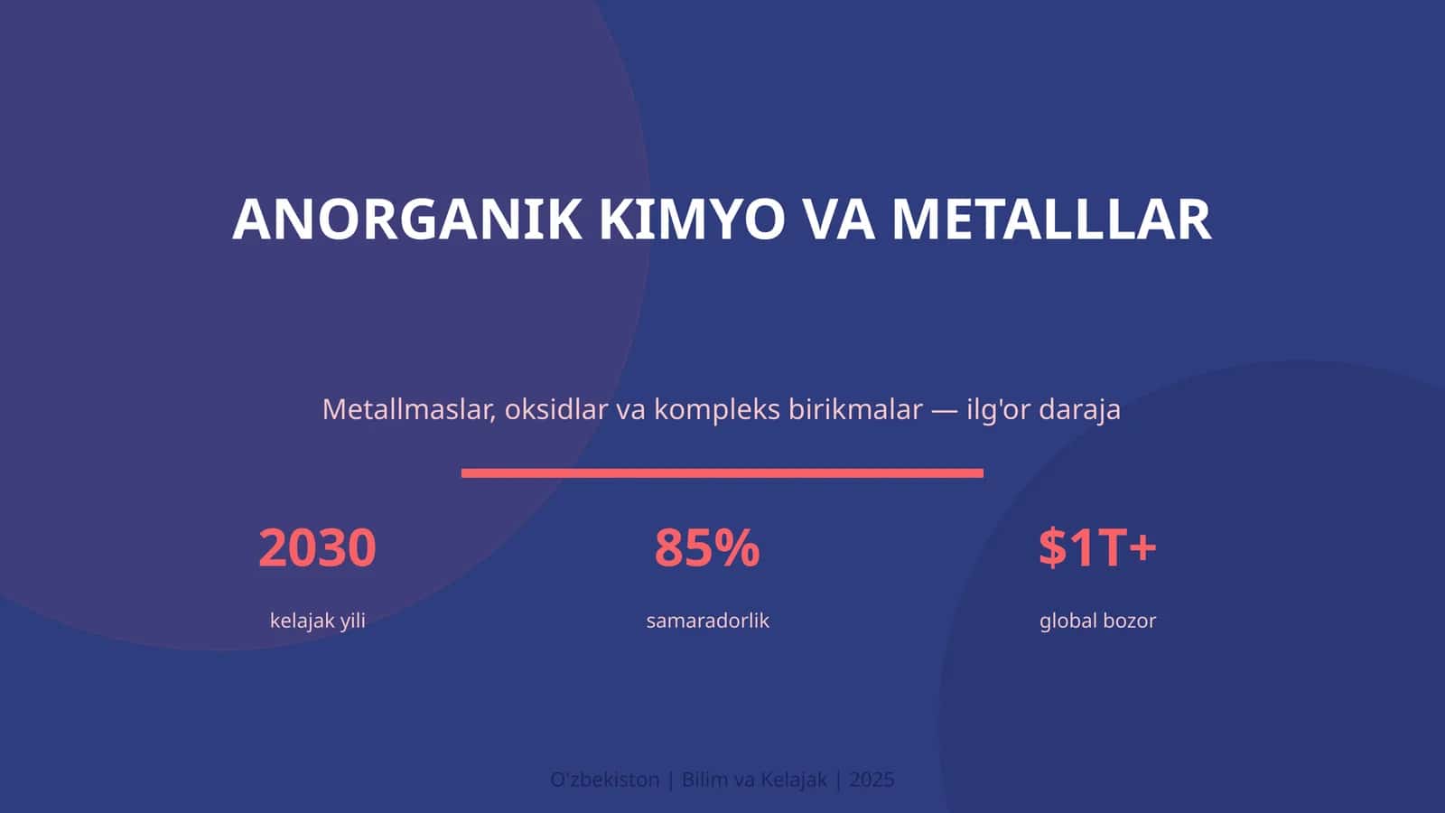 Anorganik kimyo va metalllar 1