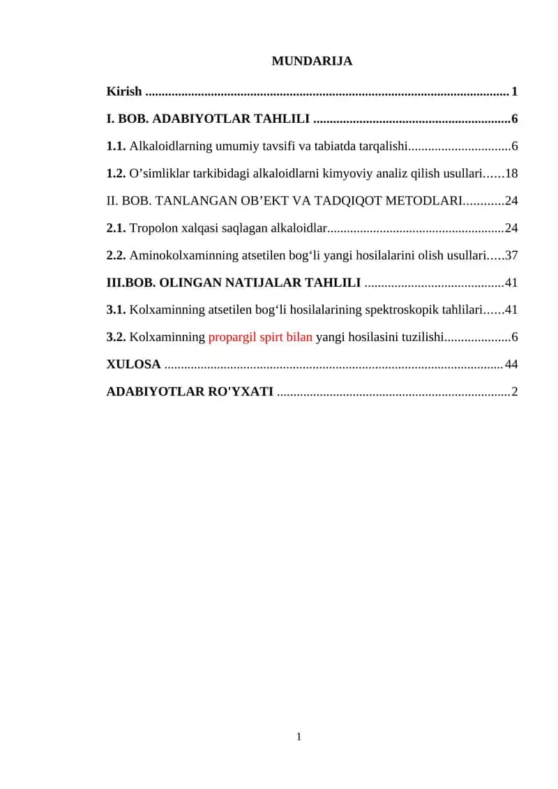 O‘simliklardan alkaloidlar ajratib olish usullari 1