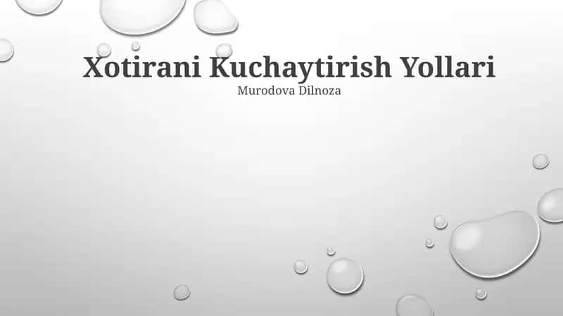 Xotirani Kuchaytirish Yollari 1