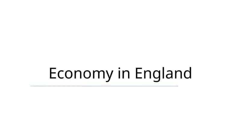 Economy in England 1