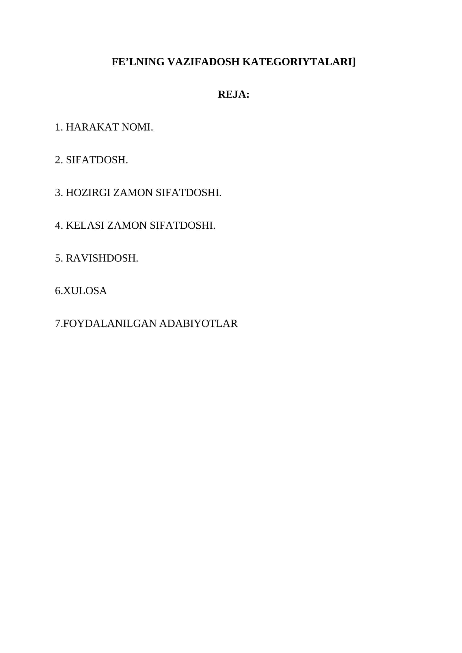 FE’LNING VAZIFADOSH KATEGORIYTALARI 1