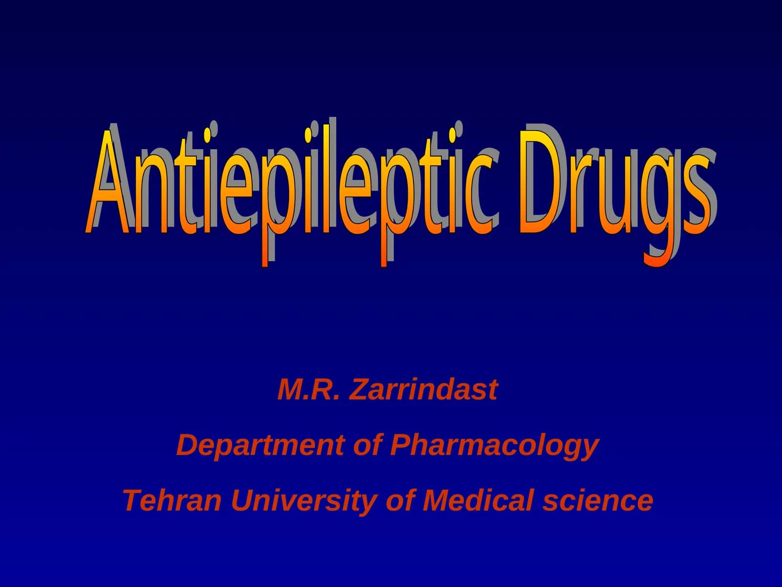 Antiepileptic Drugs 1