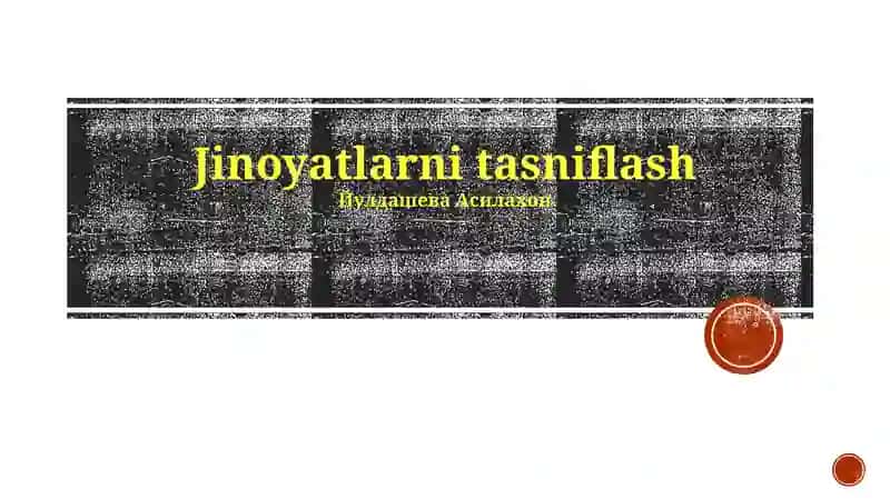 Jinoyatlarni tasniflash